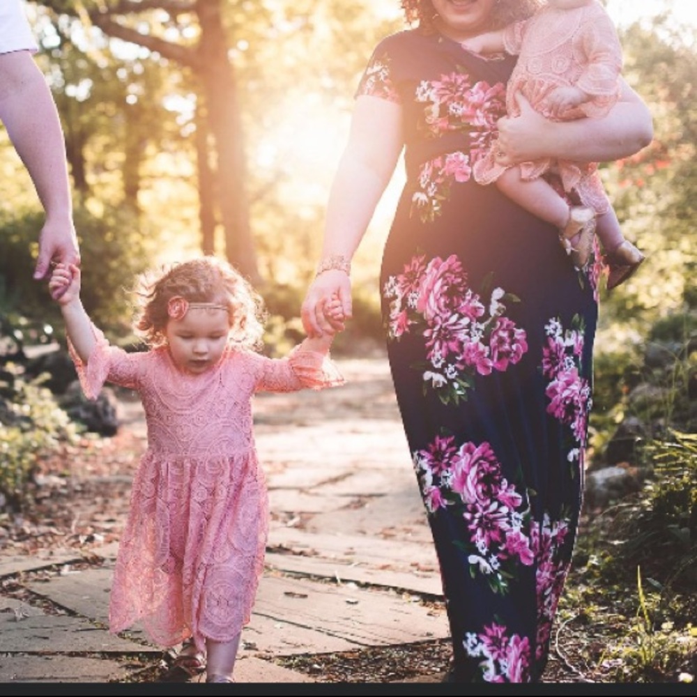 Navy floral maxi boutique dress